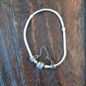 Pandora bracelet with clasp catch charm